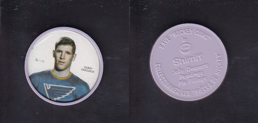 1968-69 SHIRRIFF HOCKEY COIN G. SABOURIN SL-11 *SP* photo