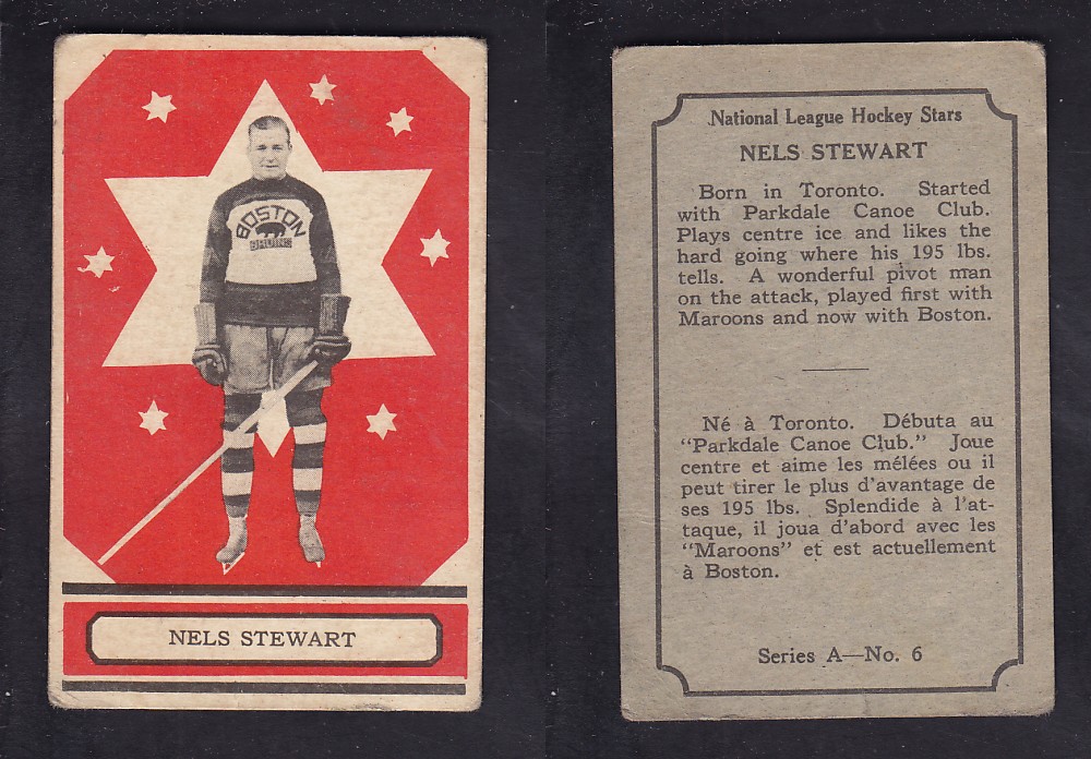 1933-34 O-PEE-CHEE HOCKEY CARD SER. A #6 N. STEWART photo