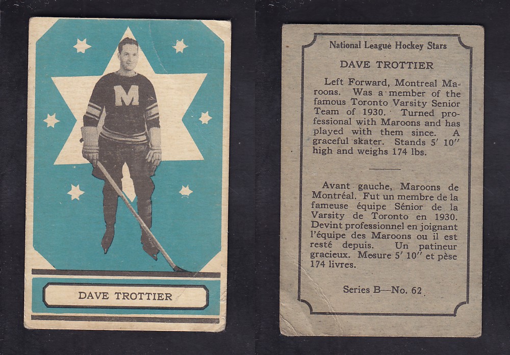 1933-34 O-PEE-CHEE HOCKEY CARD SER. A #62 D. TROTTIER photo