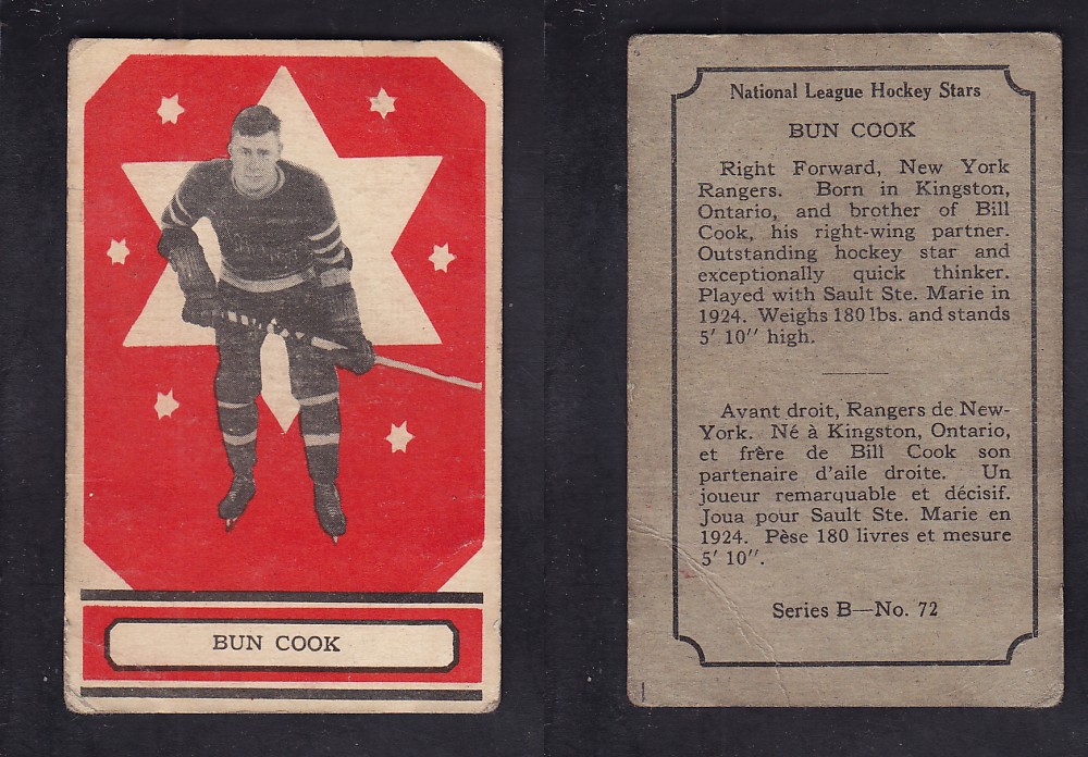 1933-34 O-PEE-CHEE HOCKEY CARD SER. A #72 B. COOK photo