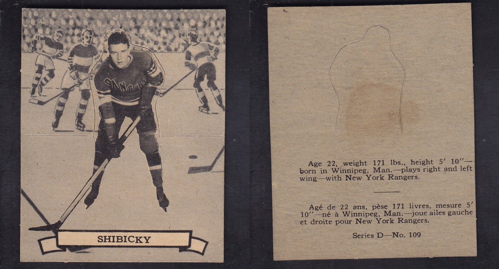 1936-37 O-PEE-CHEE HOCKEY CARD SER. D #109 A. SHIBICKY photo