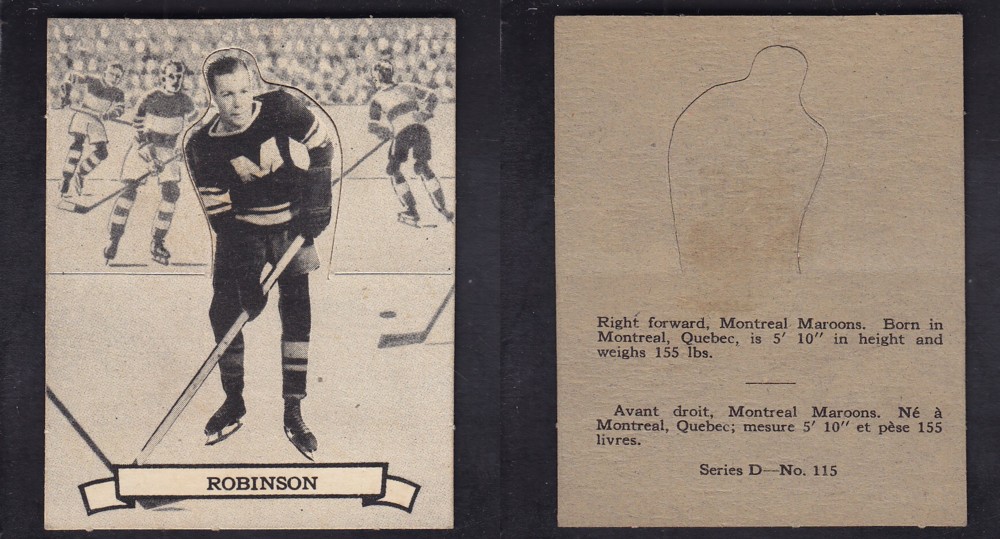 1936-37 O-PEE-CHEE HOCKEY CARD SER. D #115 E. ROBINSON photo