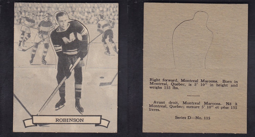 1936-37 O-PEE-CHEE HOCKEY CARD SER. D #115 E. ROBINSON photo