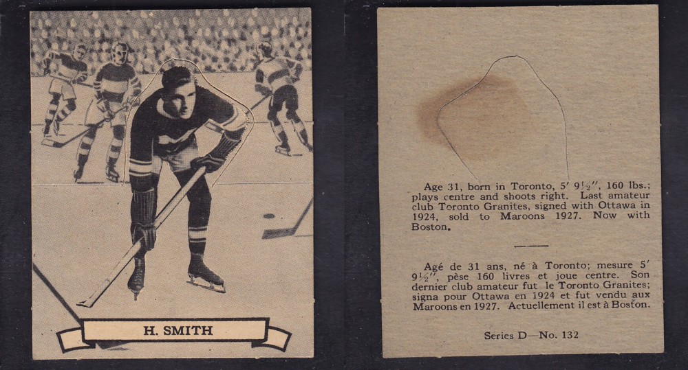 1936-37 O-PEE-CHEE HOCKEY CARD SER. D #132 H. SMITH photo