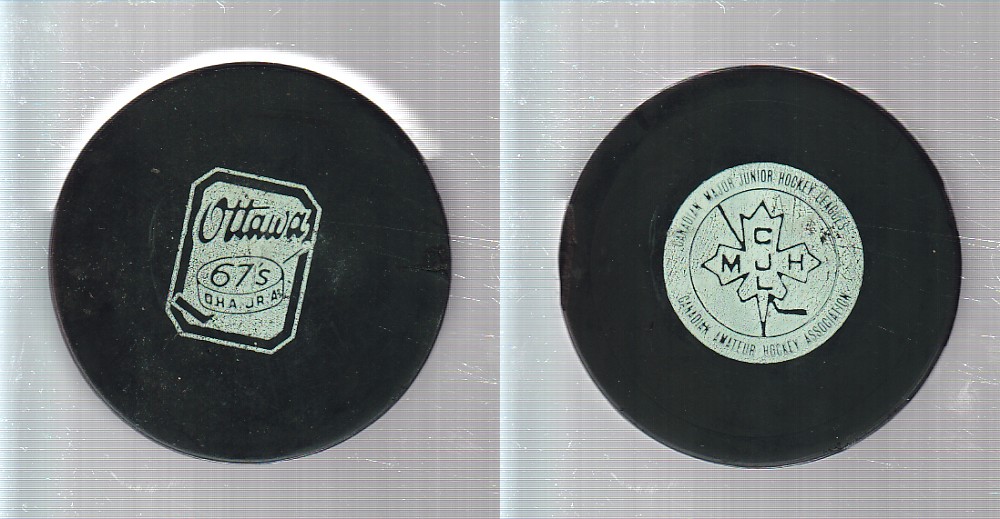 1974-80 VICEROY V3 OTTAWA 67'S GAME PUCK photo