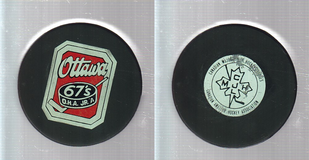 1974-80 VICEROY V3 OTTAWA 67'S GAME PUCK photo