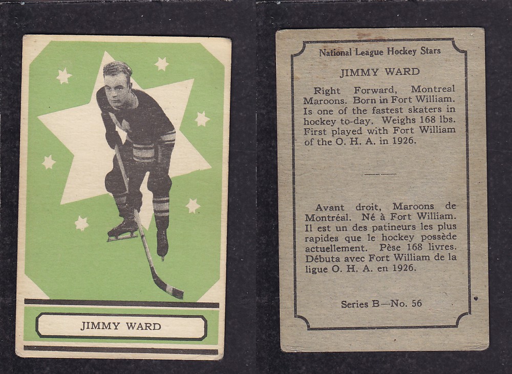 1933-34 O-PEE-CHEE HOCKEY CARD #56 J. WARD photo