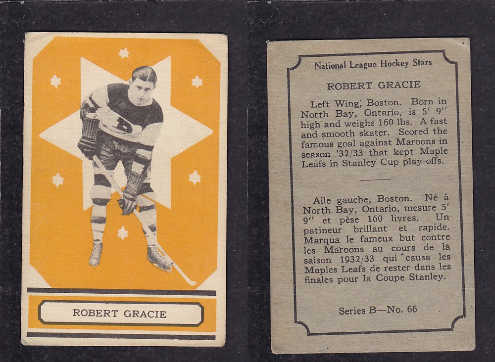 1933-34 O-PEE-CHEE HOCKEY CARD #66 R. GRACIE photo