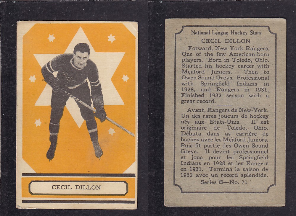 1933-34 O-PEE-CHEE HOCKEY CARD #71 C. DILLON photo