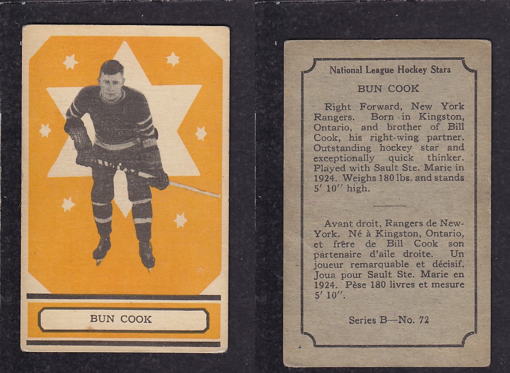 1933-34 O-PEE-CHEE HOCKEY CARD #72 B. COOK photo