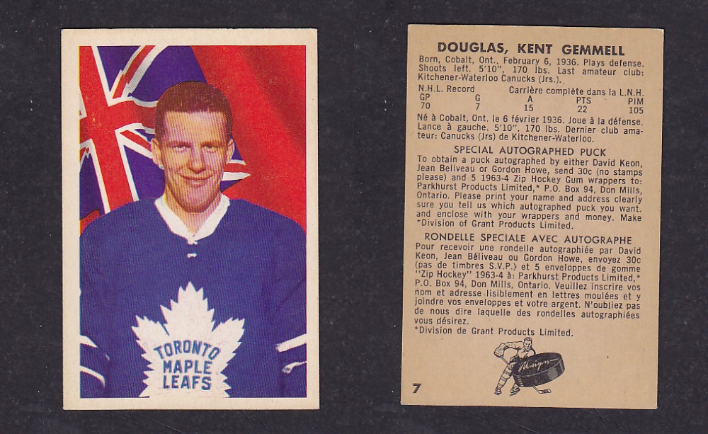 1963-64 PARKHURST HOCKEY CARD #7 K. DOUGLAS photo