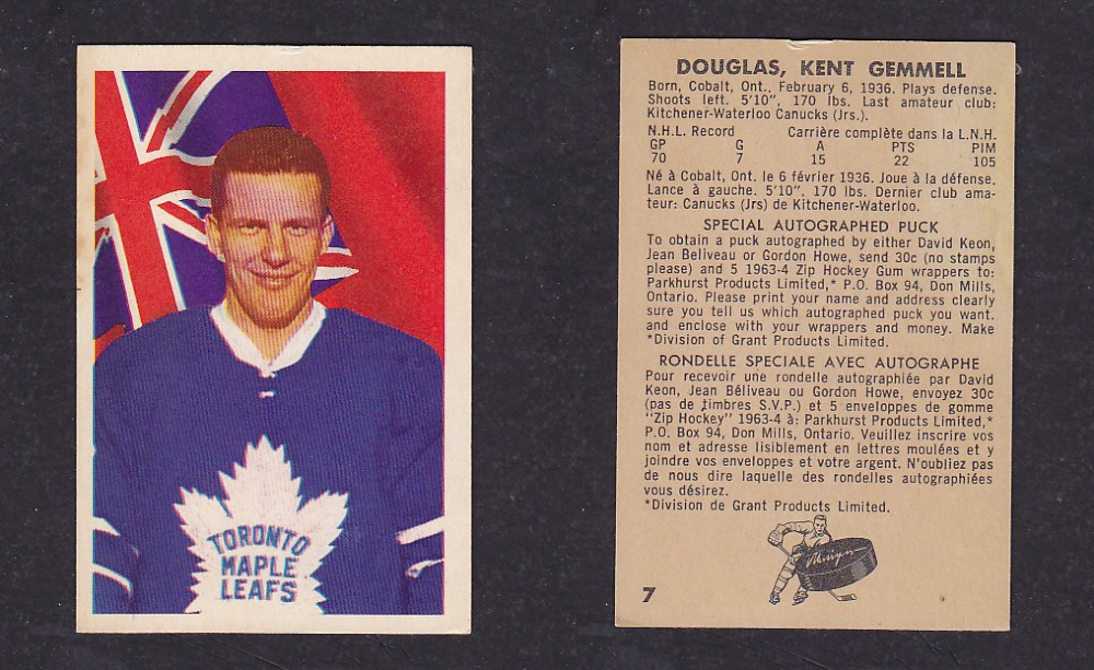 1963-64 PARKHURST HOCKEY CARD #7 K. DOUGLAS photo