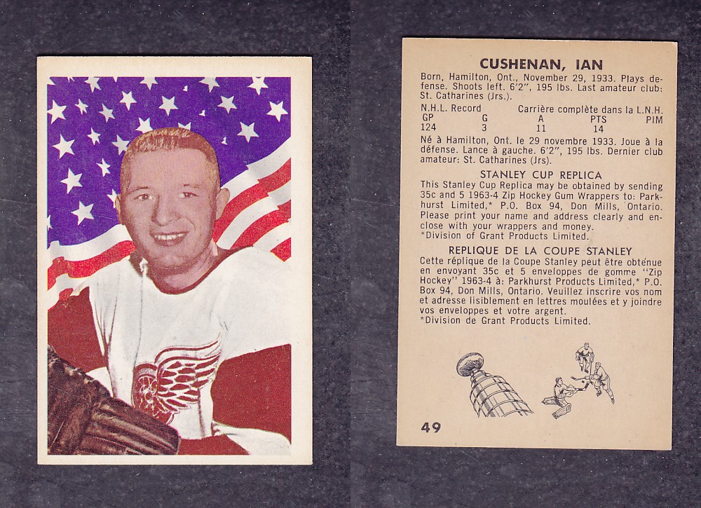 1963-64 PARKHURST HOCKEY CARD #49 I. CUSHENAN photo