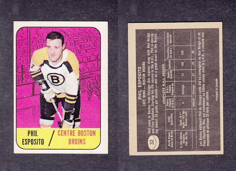 1967-68 TOPPS HOCKEY CARD #32 P. ESPOSITO photo