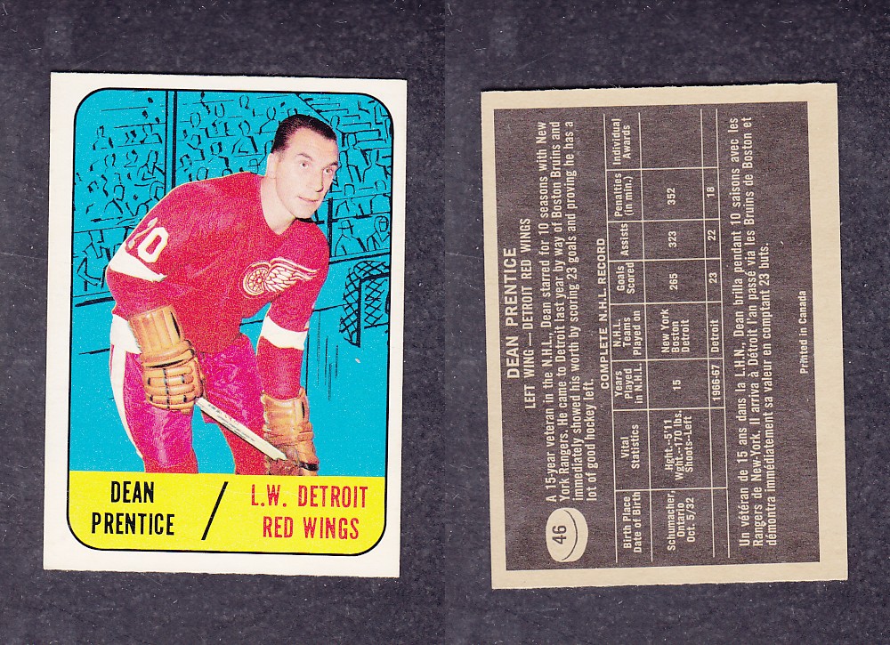 1967-68 TOPPS HOCKEY CARD #46 D. PRENTICE photo