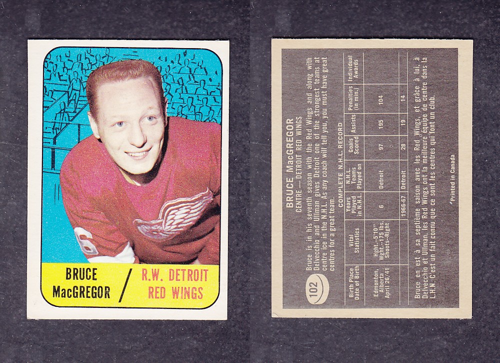 1967-68 TOPPS HOCKEY CARD #102 B. MACGREGOR photo