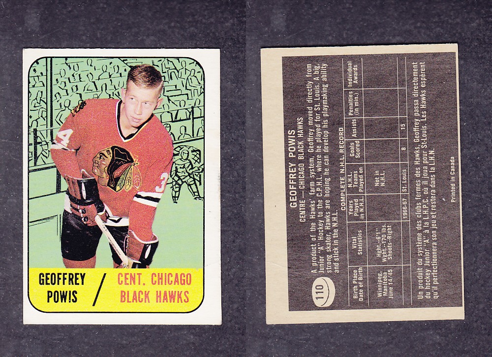 1967-68 TOPPS HOCKEY CARD #110 G. POWIS photo