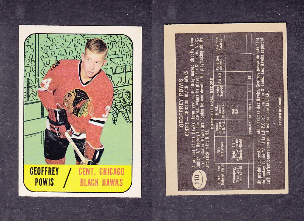 1967-68 TOPPS HOCKEY CARD #110 G. POWIS photo