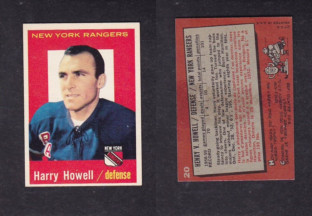 1959-60 TOPPS HOCKEY CARD #20 H. HOWELL photo