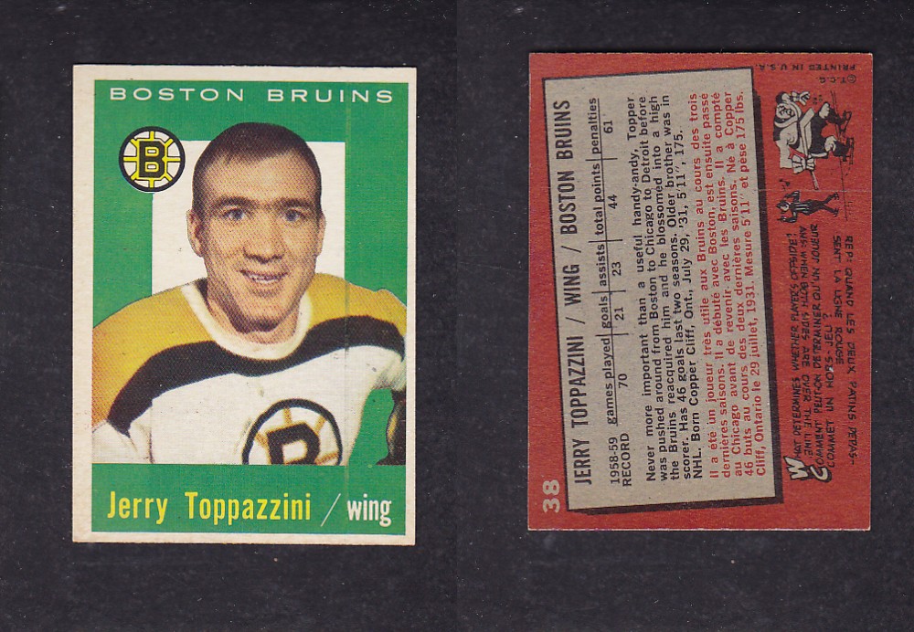 1959-60 TOPPS HOCKEY CARD #38 J. TOPPAZZINI photo