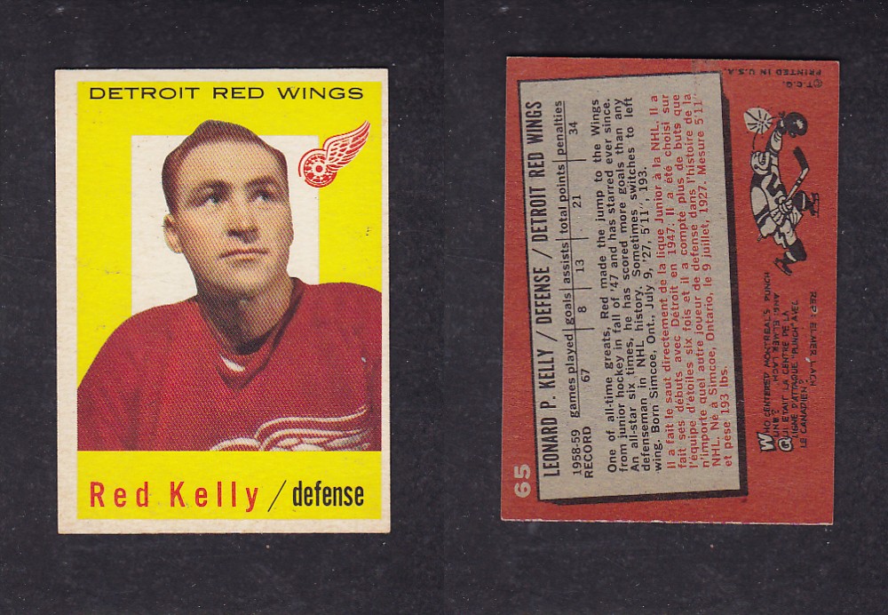 1959-60 TOPPS HOCKEY CARD #65 R. KELLY photo