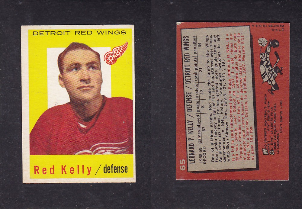 1959-60 TOPPS HOCKEY CARD #65 R. KELLY photo