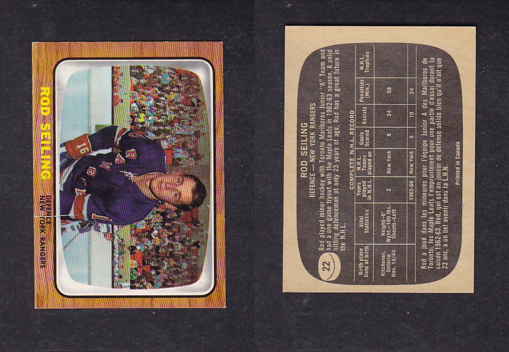 1966-67 TOPPS HOCKEY CARD #22 R. SEILING photo