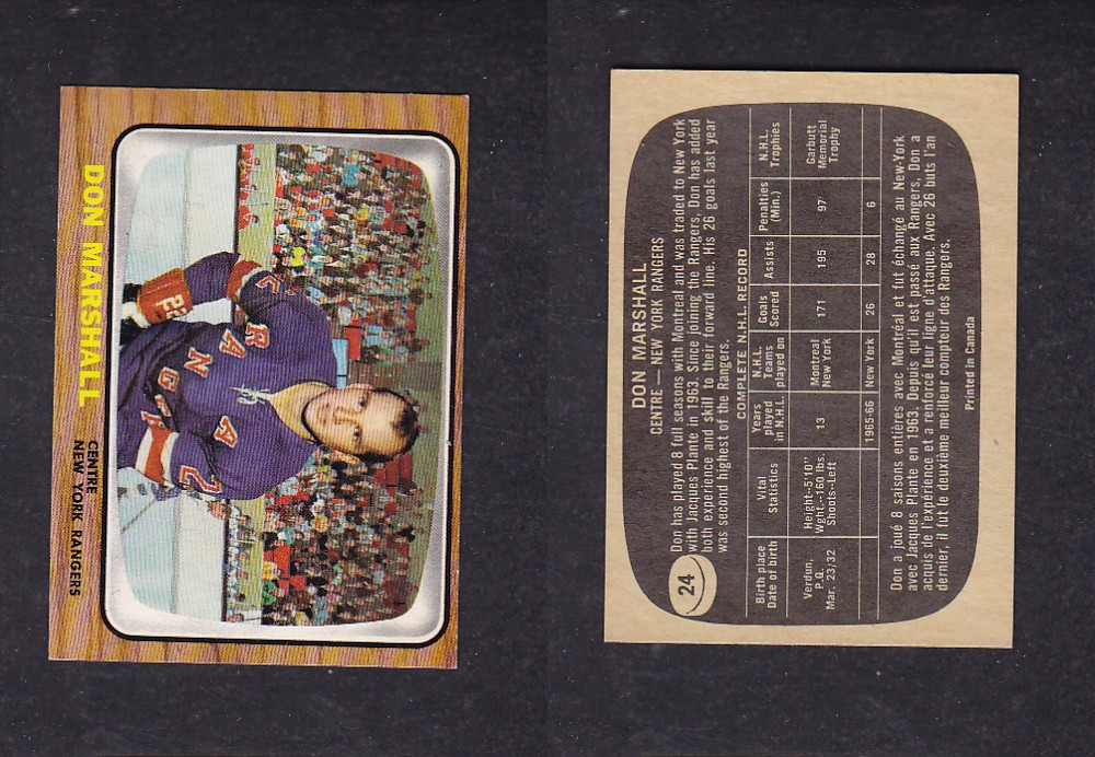 1966-67 TOPPS HOCKEY CARD #24 D. MARSHALL photo