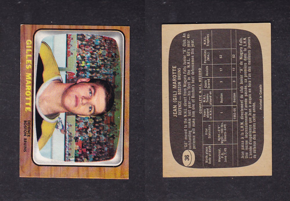 1966-67 TOPPS HOCKEY CARD #36 G. MAROTTE photo