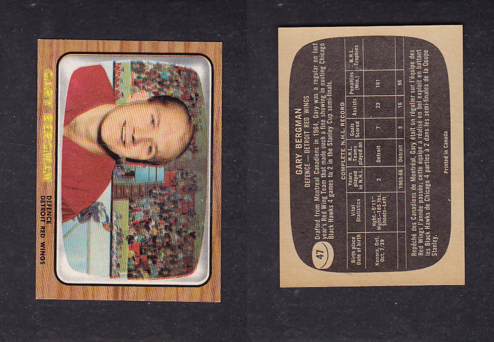 1966-67 TOPPS HOCKEY CARD #47 G. BERGMAN photo