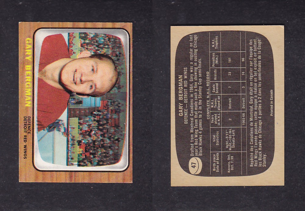 1966-67 TOPPS HOCKEY CARD #47 G. BERGMAN photo