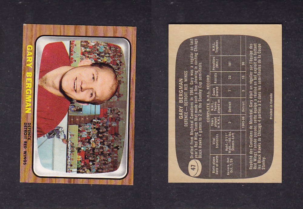 1966-67 TOPPS HOCKEY CARD #47 G. BERGMAN photo