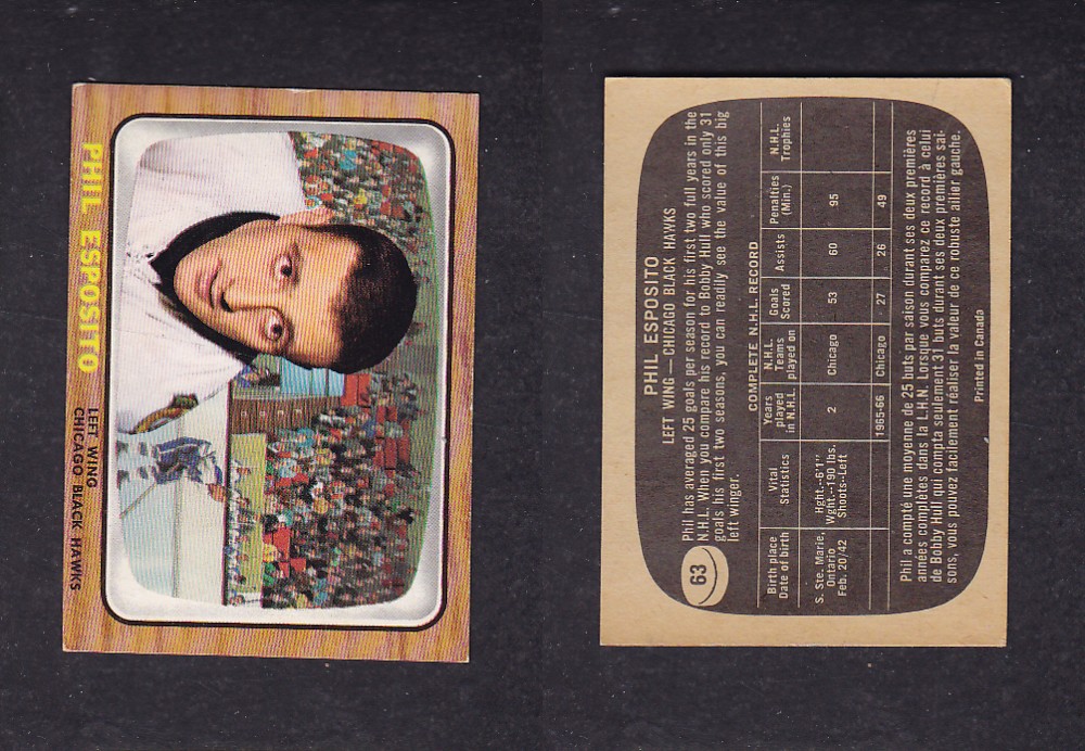 1966-67 TOPPS HOCKEY CARD #63 P. ESPOSITO photo