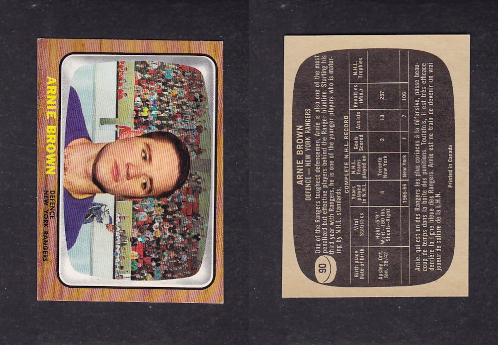 1966-67 TOPPS HOCKEY CARD #90 A. BROWN photo