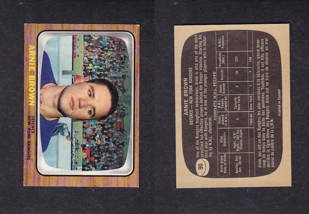 1966-67 TOPPS HOCKEY CARD #90 A. BROWN photo