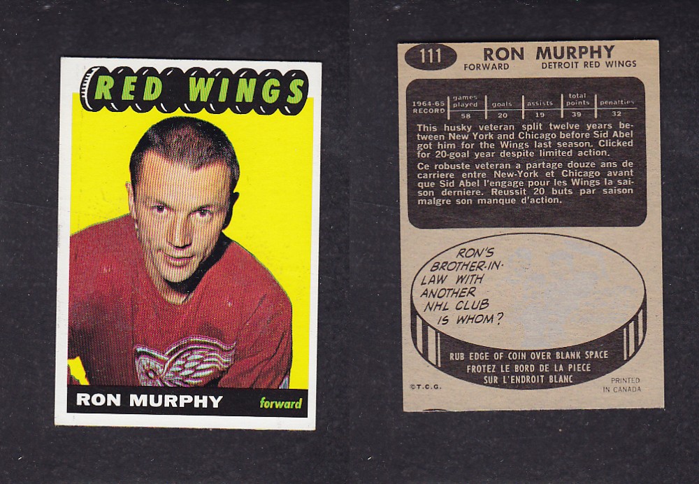 1965-66 TOPPS HOCKEY CARD #111 R. MURPHY photo