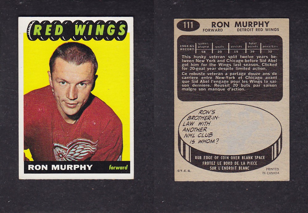 1965-66 TOPPS HOCKEY CARD #111 R. MURPHY photo