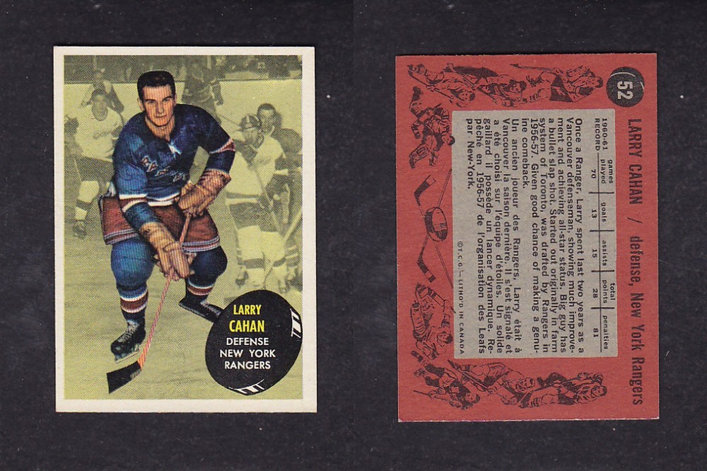 1961-62 TOPPS HOCKEY CARD #52 L. CAHAN photo