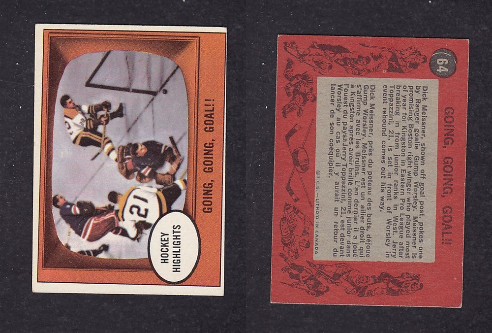 1961-62 TOPPS HOCKEY CARD #64 MEISSNER / WORSLEY (ACTION) photo