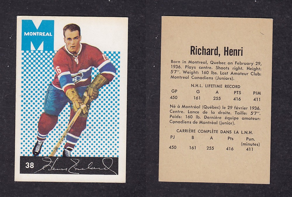 1962-63 PARKHURST HOCKEY CARD #38 H. RICHARD photo
