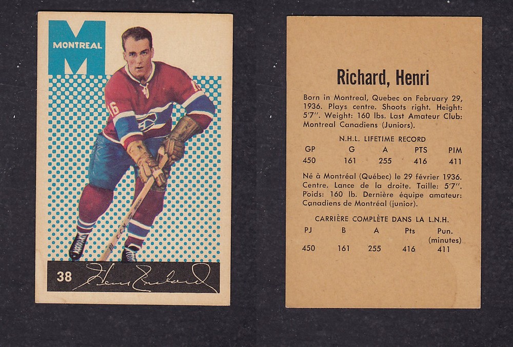 1962-63 PARKHURST HOCKEY CARD #38 H. RICHARD photo