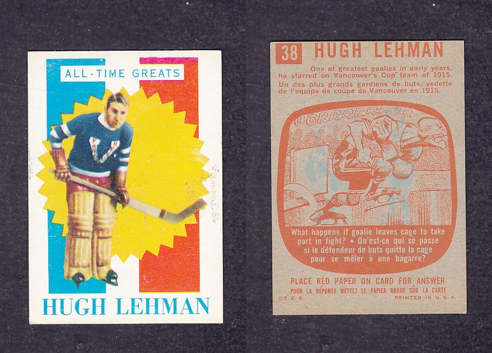 1960-61 TOPPS HOCKEY CARD #38 H. LEHMAN photo