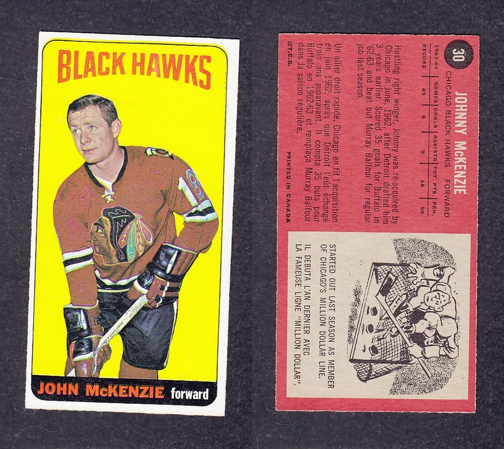 1964-65 TOPPS HOCKEY CARD #30 J. McKENZIE photo