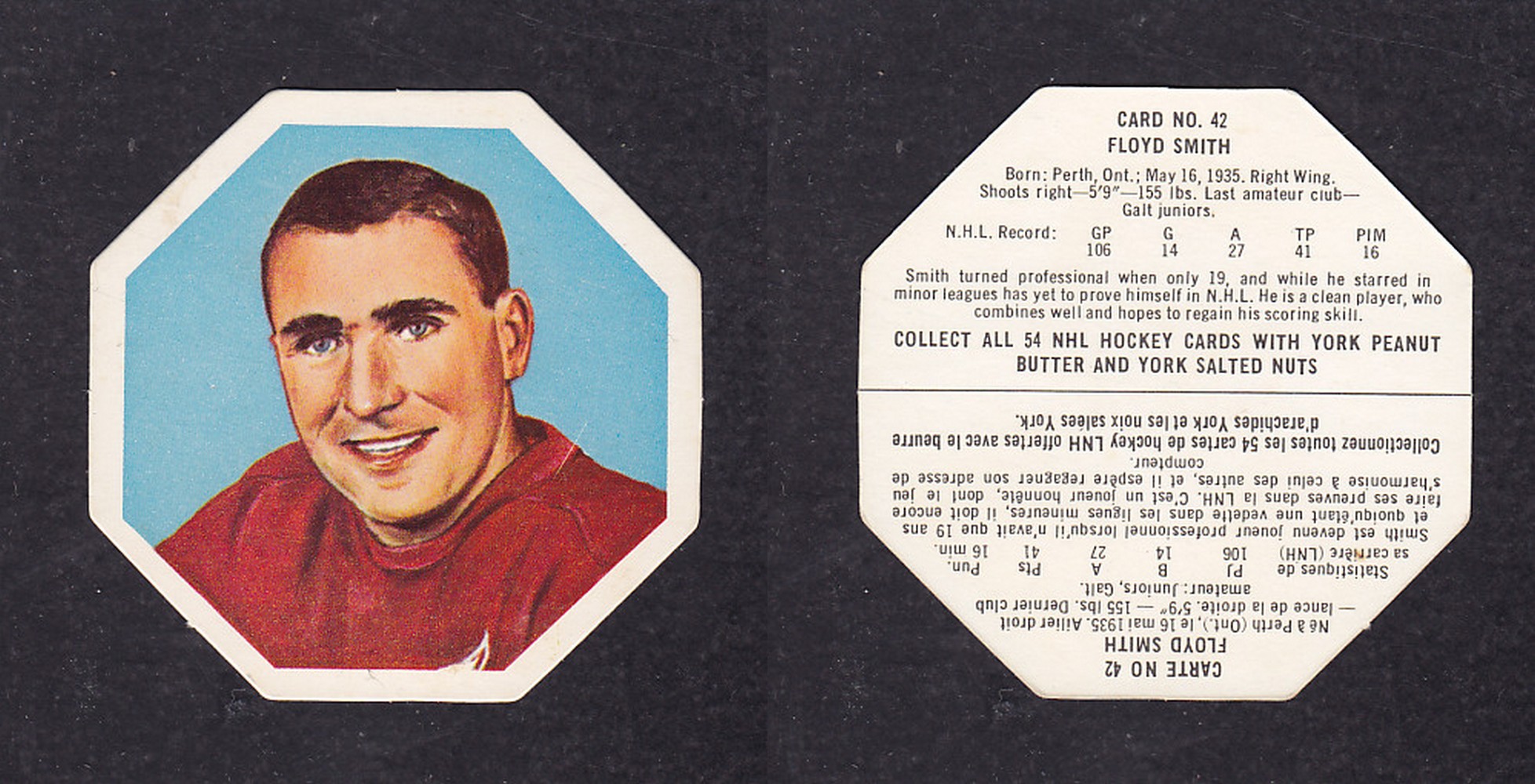 1963-64 YORK HOCKEY CARD #42 F. SMITH photo