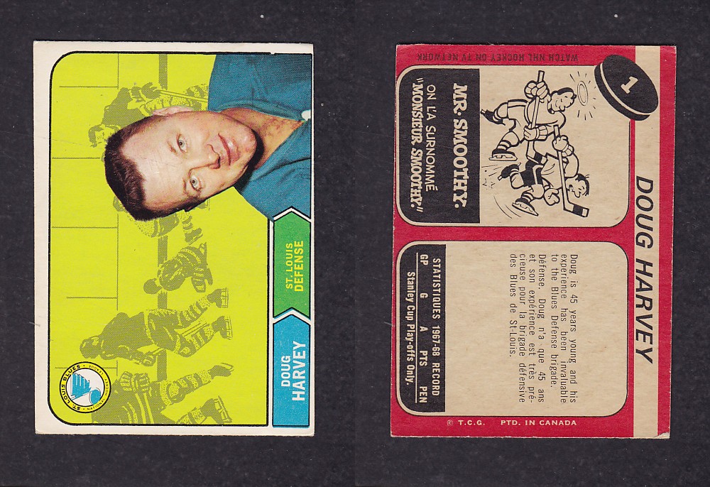 1968-69 O-PEE-CHEE HOCKEY CARD #1 D. HARVEY photo