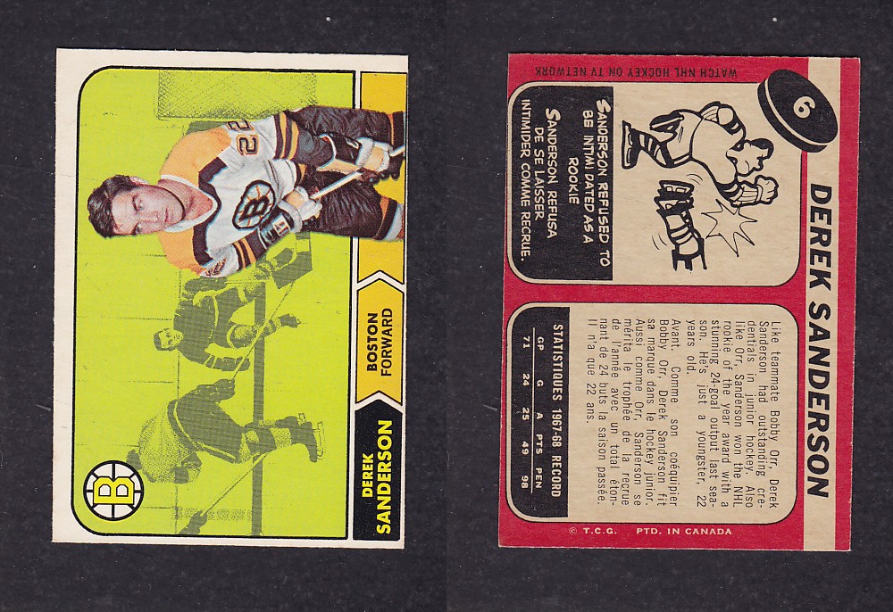 1968-69 O-PEE-CHEE HOCKEY CARD #6 D. SANDERSON photo