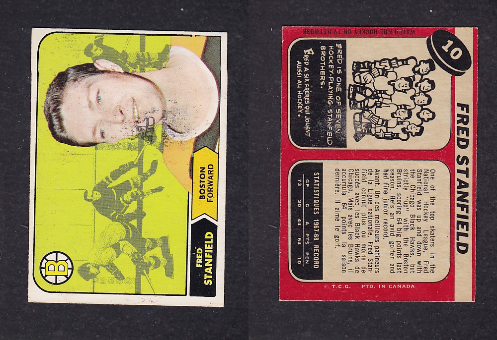 1968-69 O-PEE-CHEE HOCKEY CARD #10 F. STANFIELD photo