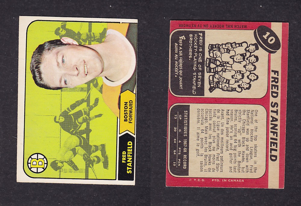 1968-69 O-PEE-CHEE HOCKEY CARD #10 F. STANFIELD photo