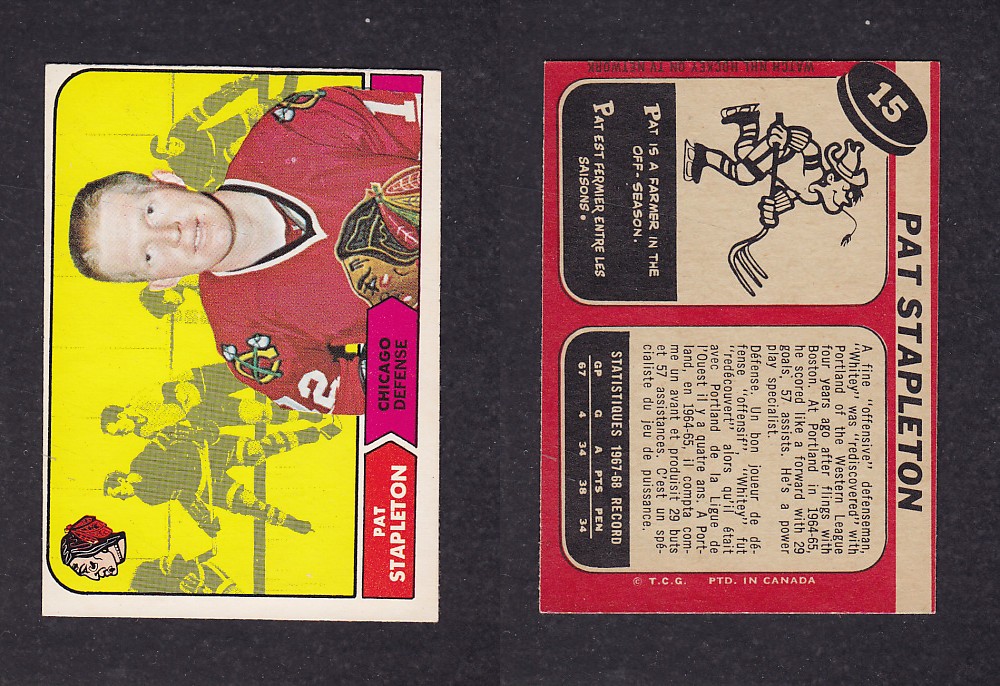 1968-69 O-PEE-CHEE HOCKEY CARD #15 P. STAPLETON photo