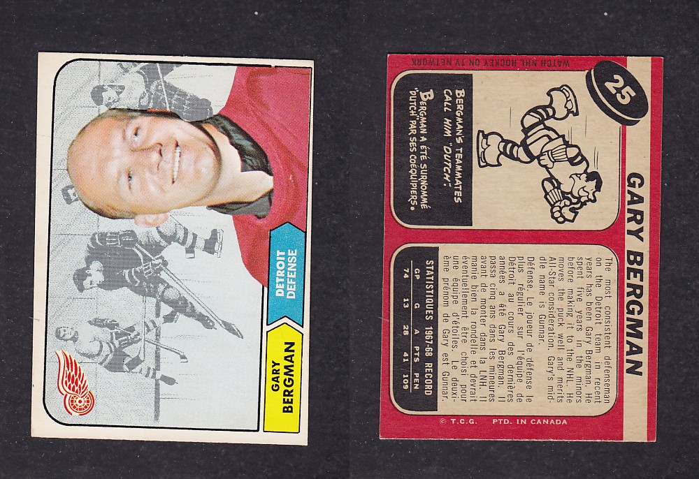 1968-69 O-PEE-CHEE HOCKEY CARD #25 G. BERGMAN photo